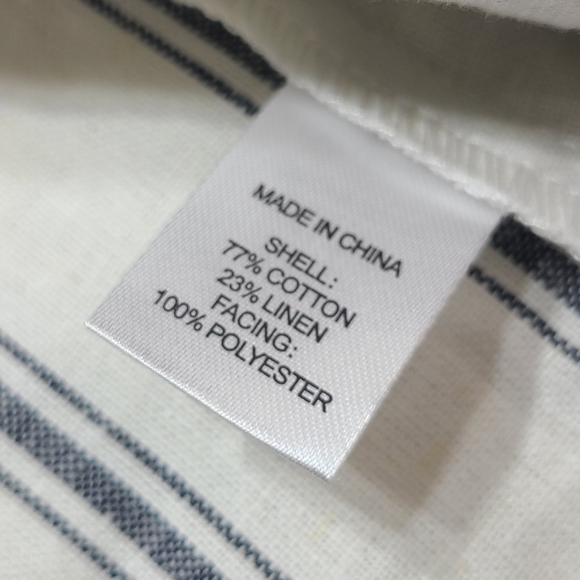 DREW Cotton / Linen Raw Edge Hem Striped Summer Casual Blazer - Picture 8 of 10